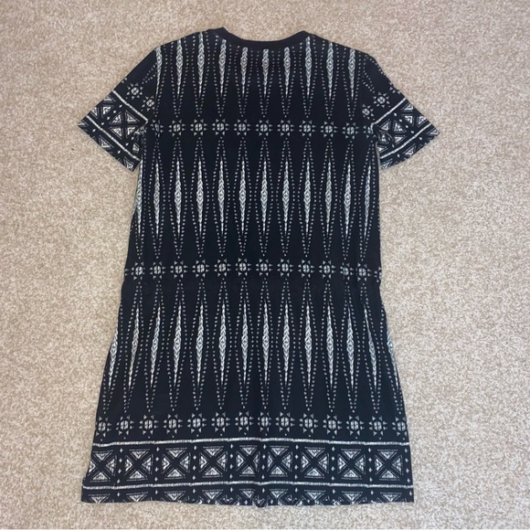 Tory Burch Bologan Knit Aztec Pima Cotton Drawstring Mini Shortsleeve Dress - Picture 4 of 5